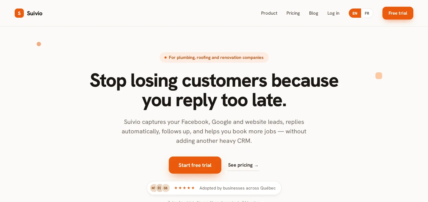 Suivio, plateforme SaaS de suivi de leads développée par DesgagneWeb