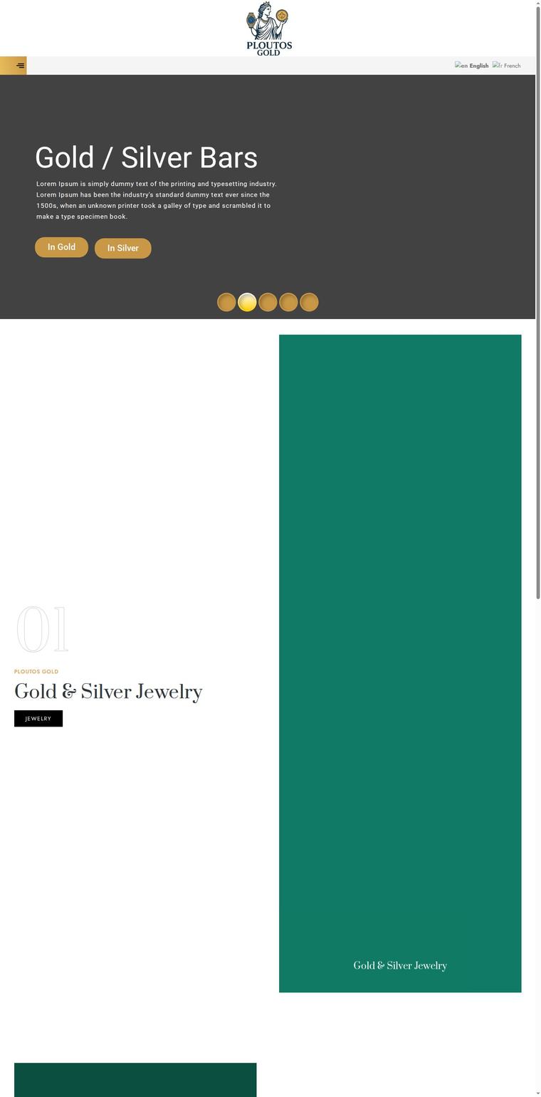 Page d'accueil complète de l'ancien site PloutosGold